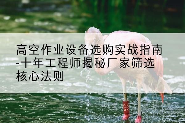 寒亭剪叉式升降机厂家-高空作业设备选购实战指南-十年工程师揭秘厂家筛选核心法则